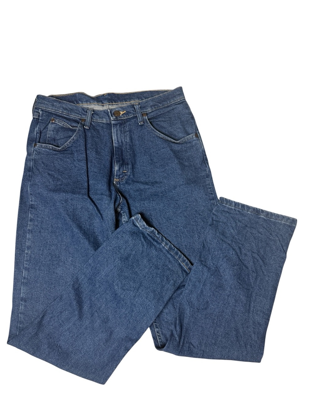 Wrangler Relaxed Fit Jeans in Classic Blue Denim